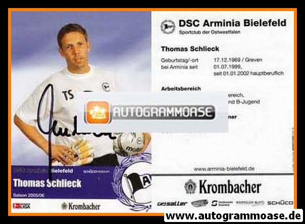 Autogramm Fussball | DSC Arminia Bielefeld | 2005 | Thomas SCHLIECK