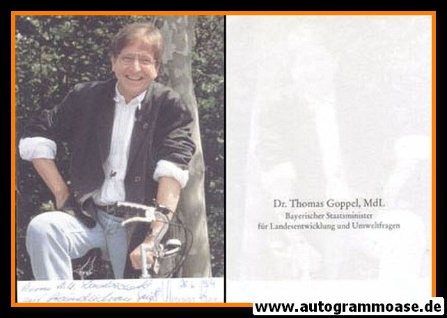 Autogramm Politik | CSU | Thomas GOPPEL | 1990er (Portrait Color)