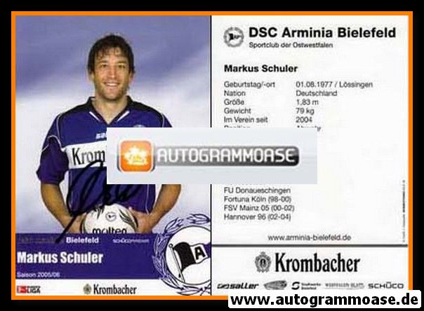 Autogramm Fussball | DSC Arminia Bielefeld | 2005 | Markus SCHULER