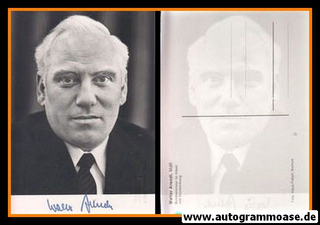 Autogramm Politik | SPD | Walter ARENDT | 1970er Druck (Portrait SW) 