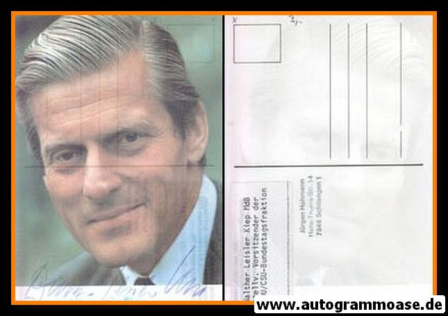 Autogramm Politik | CDU | Walther LEISLER KIEP | 1980er (Portrait Color) 