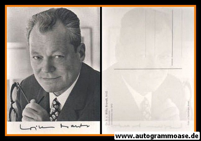 Autogramm Politik | SPD | Willy BRANDT | 1970er Druck (Portrait SW) 2