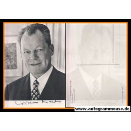 Autogramm Politik | SPD | Willy BRANDT | 1970er Druck (Portrait SW) 3