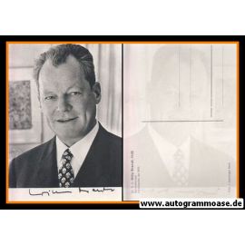 Autogramm Politik | SPD | Willy BRANDT | 1970er Druck (Portrait SW) Darchinger