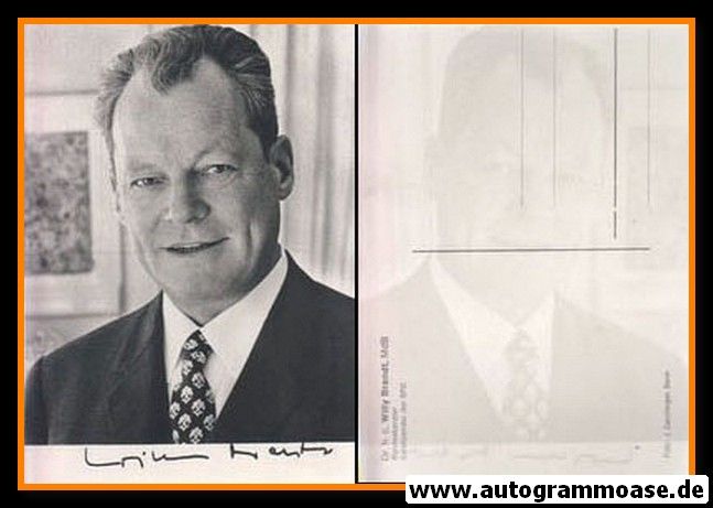 Autogramm Politik | SPD | Willy BRANDT | 1970er Druck (Portrait SW) Darchinger