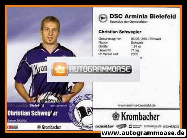 Autogramm Fussball | DSC Arminia Bielefeld | 2005 | Christian SCHWEGLER