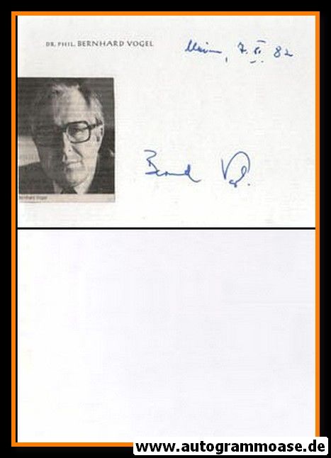 Autogramm Politik | CDU | Bernhard VOGEL | 1980er (Autograph)