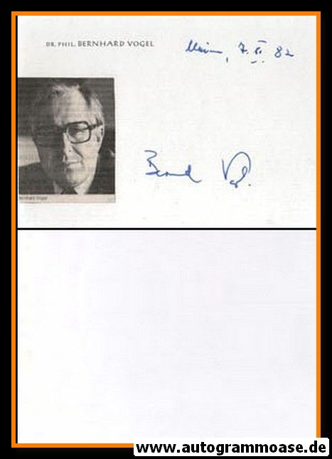 Autograph Politik | CDU | Bernhard VOGEL | 1980er