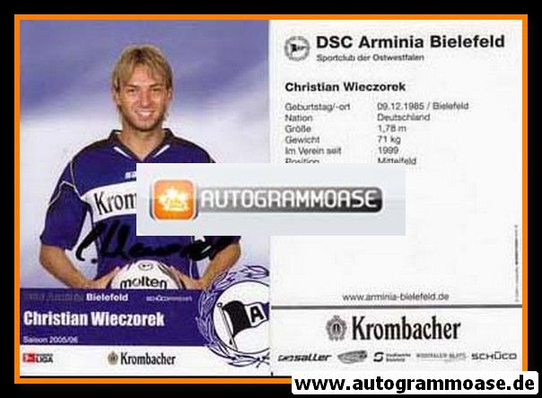 Autogramm Fussball | DSC Arminia Bielefeld | 2005 | Christian WIECZOREK