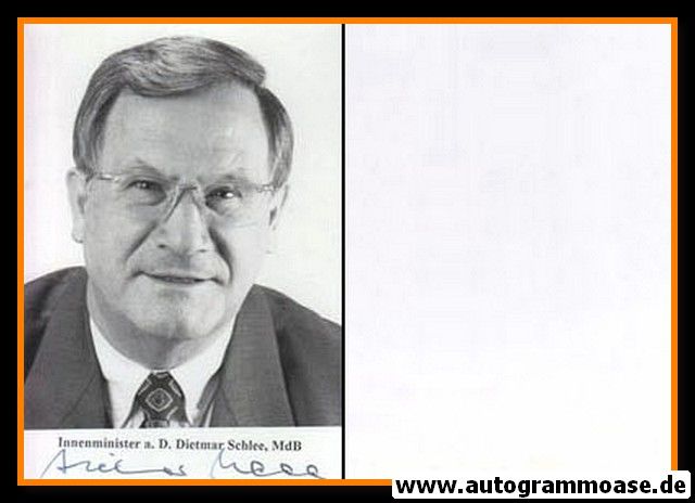 Autogramm Politik | CDU | Dietmar SCHLEE | 1980er Foto (Portrait SW)