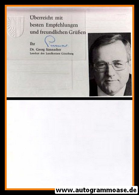 Autogramm Politik | CSU | Georg SIMNACHER | 1980er (Autograph)