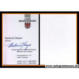 Autogramm Politik | SPD | Hartmut MEYER (Visitenkarte)