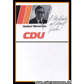 Autogramm Politik | CDU | Herbert WERNER | 1980er (Portrait SW) 