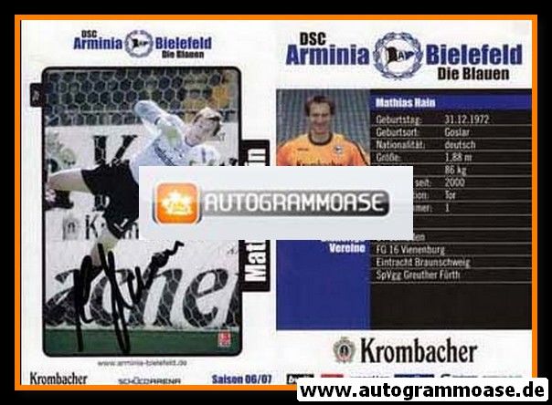 Autogramm Fussball | DSC Arminia Bielefeld | 2006 | Mathias HAIN