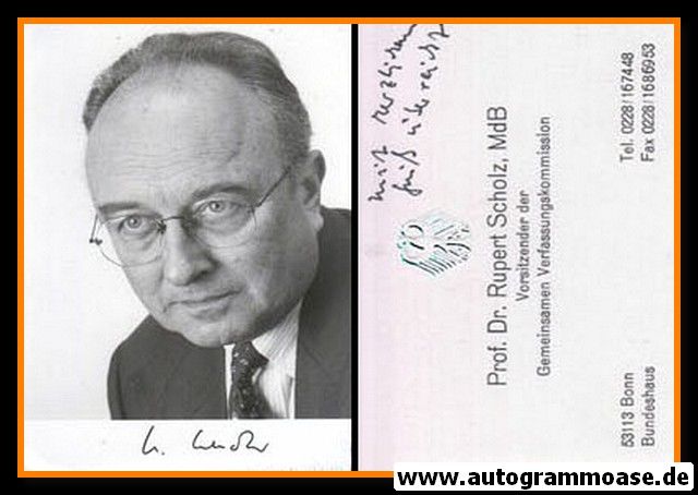 Autogramm Politik | CDU | Rupert SCHOLZ | 1980er Foto (Portrait SW) 2