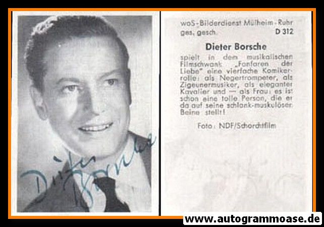 Autogramm Film | Dieter BORSCHE | 1951 "Fanfaren Der Liebe" Sabi