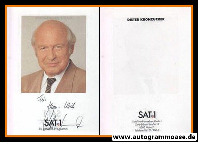 Autogramm TV | SAT1 | Dieter KRONZUCKER | 1990er (Portrait Color)