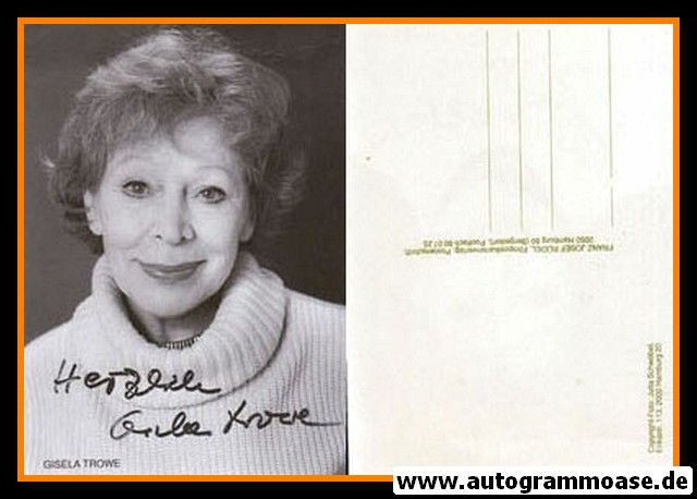 Autogramm Schauspieler | Gisela TROWE | 1980er (Portrait SW Rüdel) Schwöbel