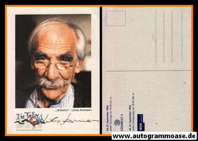 Autogramm TV | SWR | Lukas AMMANN | 1994 "Die Fallers" (Portrait Color)