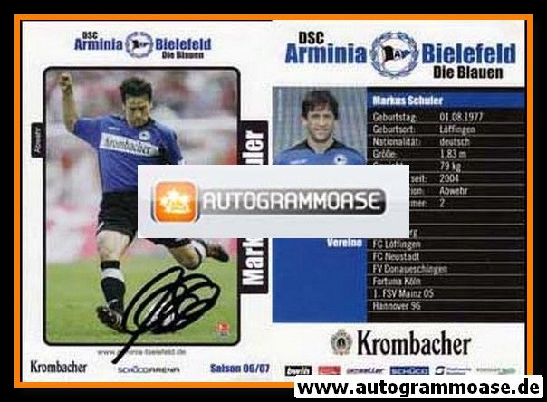 Autogramm Fussball | DSC Arminia Bielefeld | 2006 | Markus SCHULER