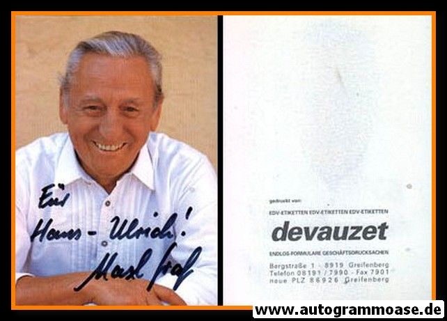 Autogramm Schauspieler | Maxl GRAF | 1980er (Portrait Color) devauzet