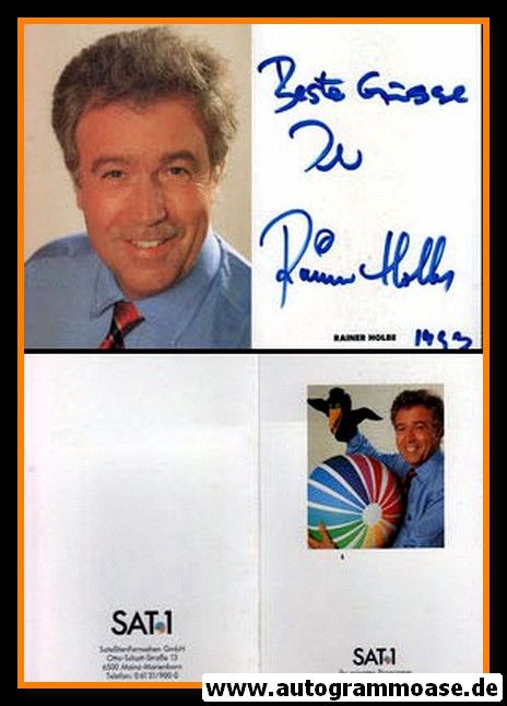 Autogramm TV | SAT1 | Rainer HOLBE | 1990er (Portrait Color) Klappkarte