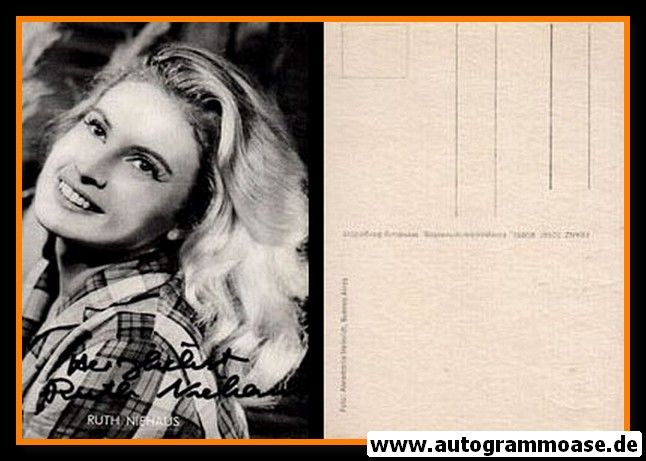 Autogramm Schauspieler | Ruth NIEHAUS | 1950er (Portrait SW) Rüdel