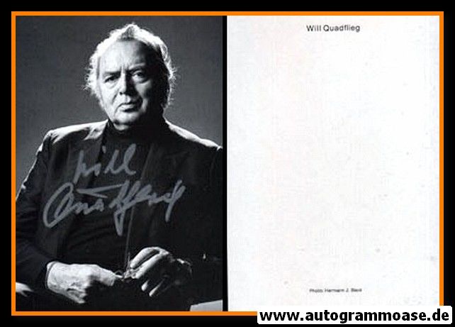 Autogramm Schauspieler | Will QUADFLIEG | 1980er (Portrait SW) Baus