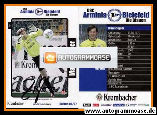 Autogramm Fussball | DSC Arminia Bielefeld | 2006 | Marc ZIEGLER