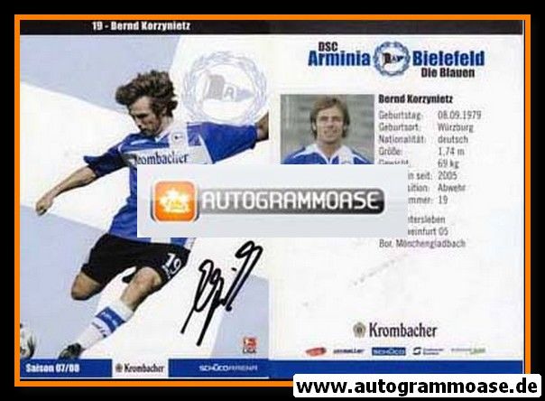 Autogramm Fussball | DSC Arminia Bielefeld | 2007 | Bernd KORZYNIETZ
