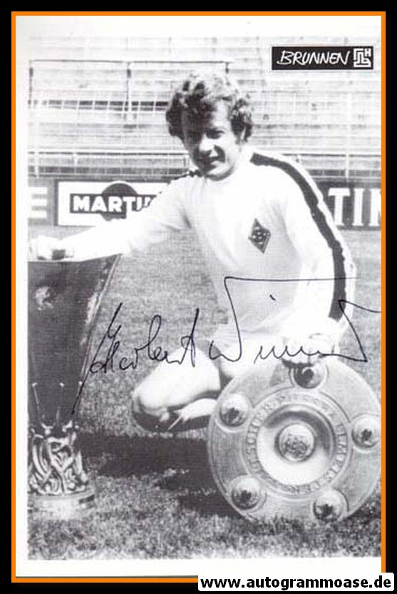 Autogramm Fussball | Borussia Mönchengladbach | 1960er | Herbert WIMMER (Pokale SW) Brunnen