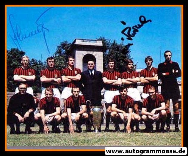 Mannschaftsfoto Fussball | AC Mailand | 1969 Foto + 2 AG (RIVERA + SCHNELLINGER)