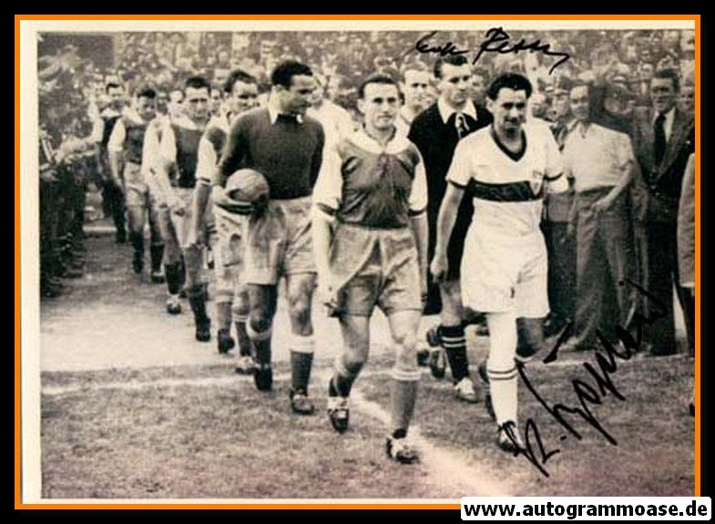 Autogramme Fussball | VfB Stuttgart | 1952 Foto | Einlauf + 2 AG (BÖGELEIN + RETTER)