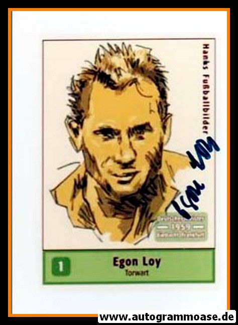 Autogramm Fussball | Eintracht Frankfurt | 1959 Foto | Egon LOY (Zeichnung Hanks)