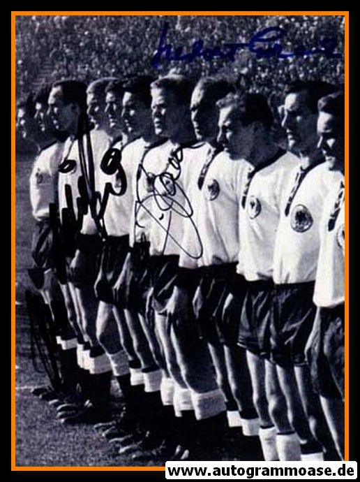 Mannschaftsfoto Fussball | DFB | 1952 WM + 3 AG (Erhardt,Haller,Schäfer) Schweiz