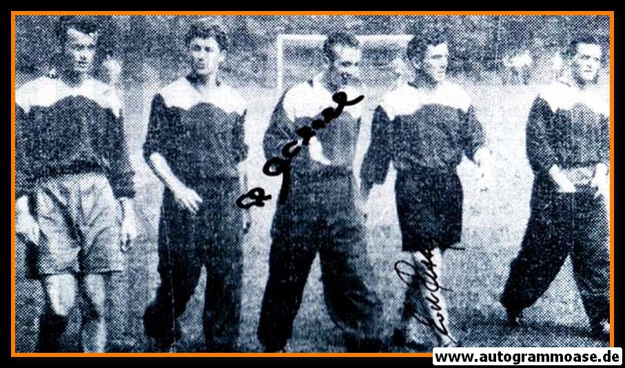 Autogramme Fussball | DFB | 1955 Foto | Erich RETTER + Hans ECKEL (Gruppenbild UdSSR)