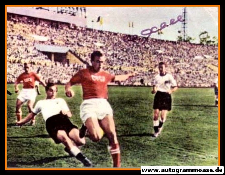 Autogramme Fussball | DFB | 1955 Foto | Gerd HARPERS + Hans ECKEL (Spielszene UdSSR)