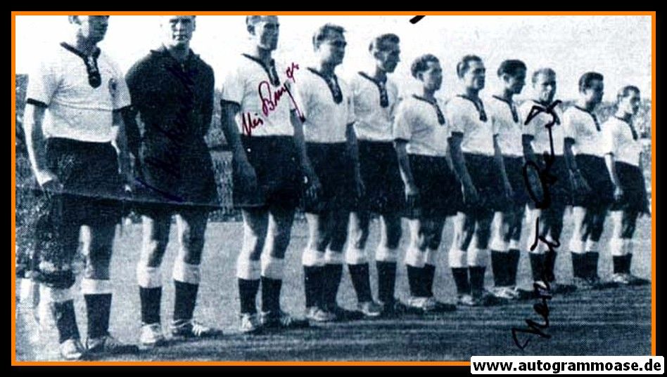 Mannschaftsfoto Fussball | DFB | 1956 + 4 AG (Biesinger, Eckel, Erhardt, Herkenrath) UdSSR
