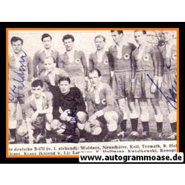Mannschaftskarte Fussball | DFB | 1950er B-Elf + 3 AG (Kraus, Kwiatkowski, Waldner)
