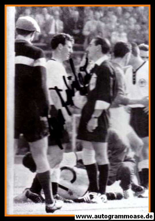 Autogramm Fussball | DFB | 1958 WM Foto | Hans SCHÄFER (Gespräch Schiri)
