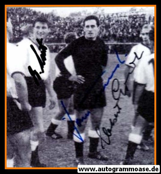 Autogramme Fussball | DFB | 1961 Foto | 3 AG (Erhardt, Lutz, Tilkowski) Griechenland