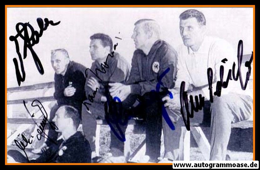 Autogramme Fussball | DFB | 1962 WM Foto | 5 AG (Nowak, Schäfer, Seeler, Schnellinger, Schulz)