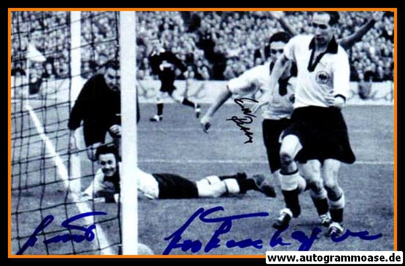Autogramme Fussball | DFB | 1952 Foto | BORKENHAGEN + RETTER (Spielszene SW Frankreich)