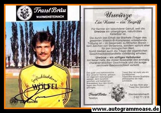 Autogramm Fussball | SpVgg Bayreuth | 1987 | Udo KONRADI