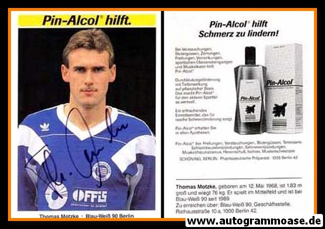 Autogramm Fussball | Blau-Weiss 90 Berlin | 1990 | Thomas MOTZKE