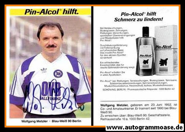 Autogramm Fussball | Blau-Weiss 90 Berlin | 1991 | Wolfgang METZLER