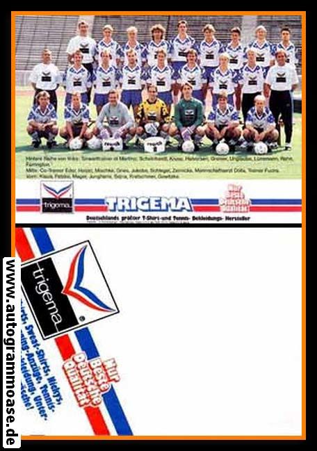 Mannschaftskarte Fussball | Hertha BSC Berlin | 1990 Trigema