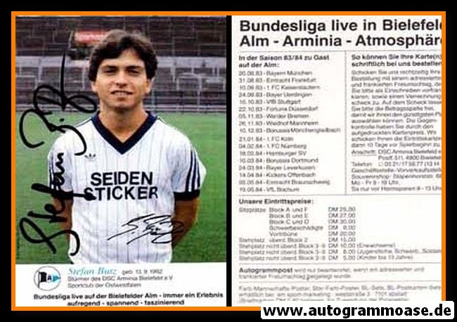 Autogramm Fussball | DSC Arminia Bielefeld | 1983 | Stefan BUTZ