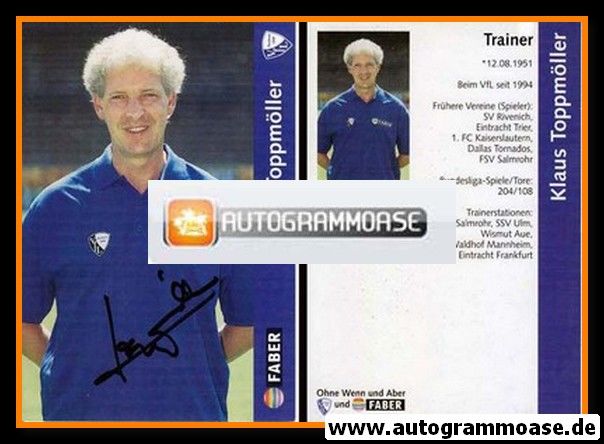 Autogramm Fussball | VfL Bochum | 1997 | Klaus TOPPMÖLLER