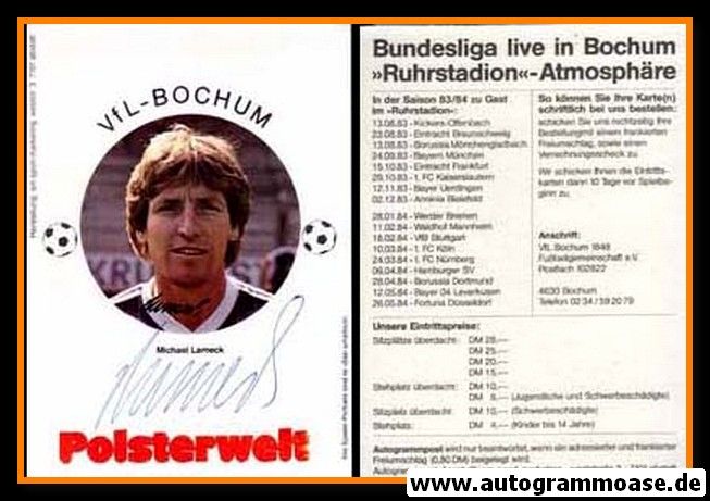 Autogramm Fussball | VfL Bochum | 1983 | Michael LAMECK